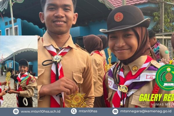 Presisi, Tim Kompas MTsN 10 HSS Sabet Juara 1 Putra dan Putri pada Lomba Hari Pramuka ke-64 Kwartir Ranting Daha Utara